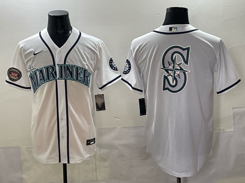 Men Seattle Mariners blank white MLB 2025 Nike jersey 00->seattle mariners->MLB Jersey
